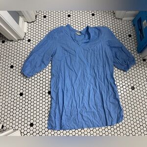 H&M Sky Blue Linen Blend Top size large